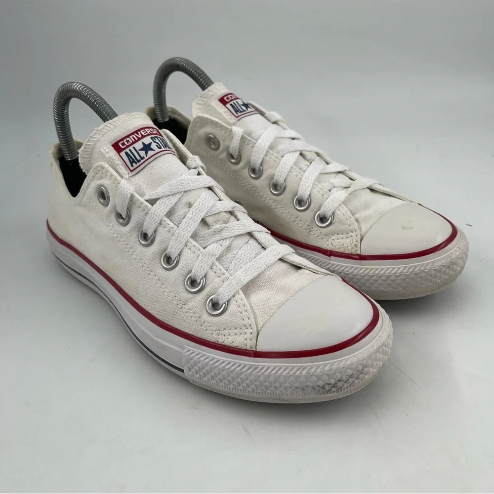 Converse Unisex CTAS Classic White Canvas Low Top Athletic Shoes - M/6 | W/8